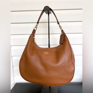 Coach Brown Pebble Leather Shoulder Bag